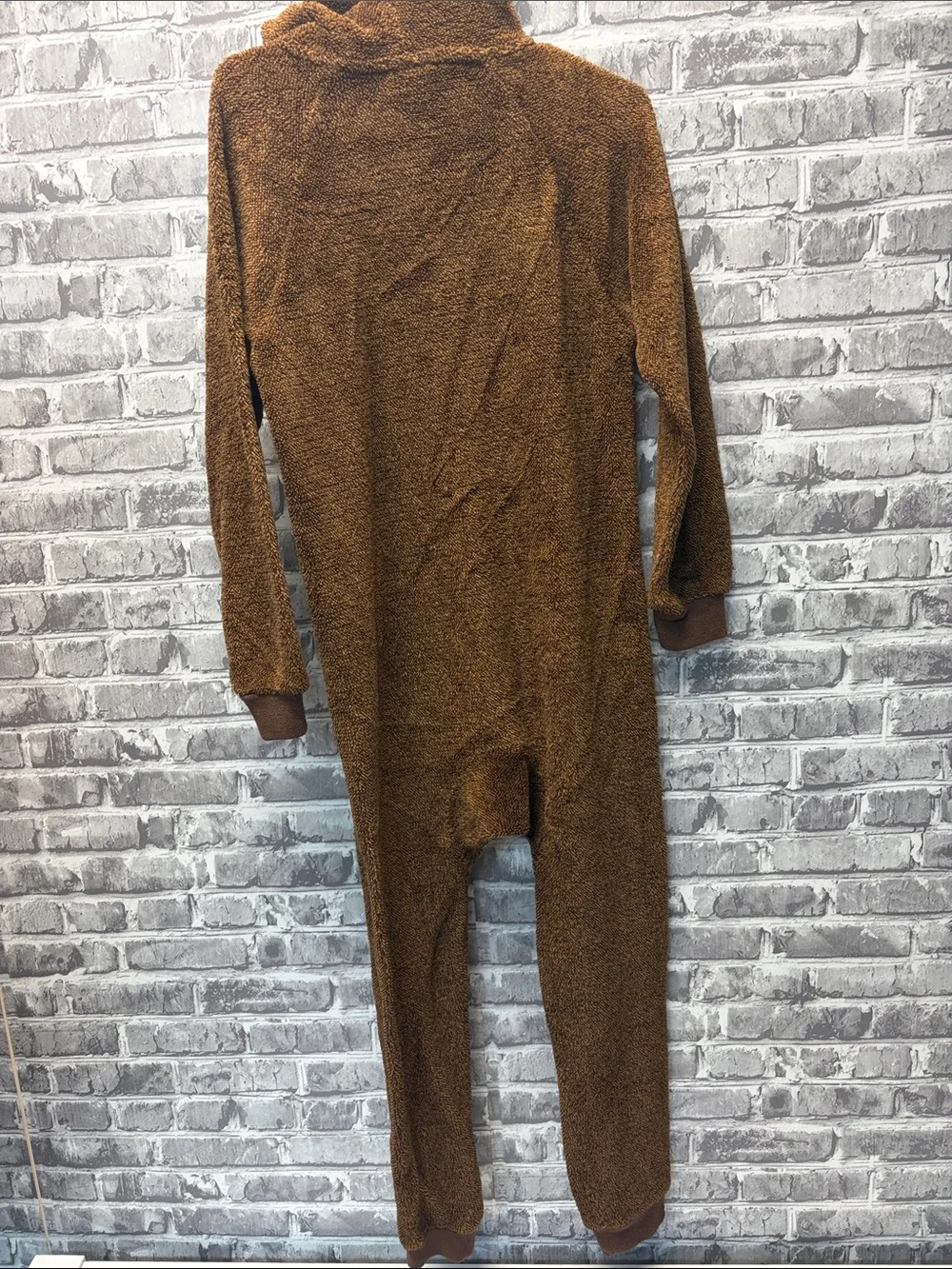 Kids Brown Football Hooded One-Piece Pajamas